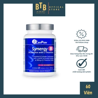 Viên uống phức hợp vitamin B SYNERGY B B-complex with L-Theanine 60 viên hỗ trợ giảm stress tăng tập trung từ CANPREV