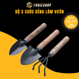 Bộ 3 Cuốc Xẻng Làm Vườn Trồng Cây Sen Đá, Cây Cảnh Tiện Dụng Tholeshop 8497