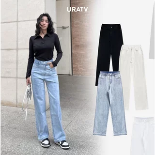 Quần jeans nữ suông ống rộng chất co giãn Z285 URATV