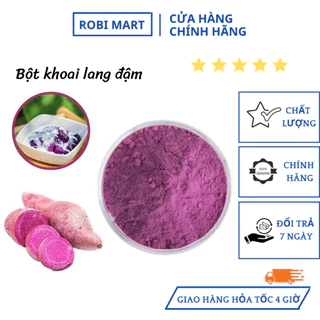 Bột khoai lang tím đậm nguyên chất robimart tạo màu thực phẩm, làm bánh - gói 20g, 50g, 100g