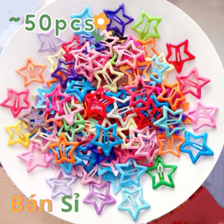 Bán sỉ túi 50c kẹp tóc hình ngôi sao phủ sơn nhiều màu sắc 3cm