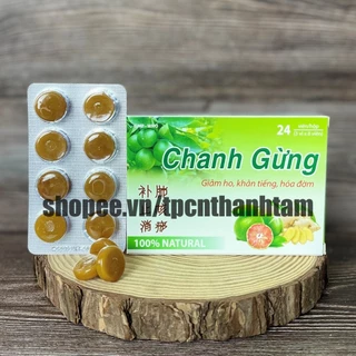 Kẹo ngậm CHANH GỪNG giảm ho, khan tiếng, ho có đờm - HỘP 24 viên