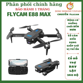 Flycam E88 Max 2024 - Động cơ không chổi bền - 2 camera - Rẻ nhất quả đất - BH 1T