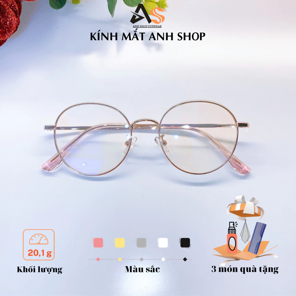 Kính tròn mắt to kim loại nam nữ chất liệu kim loại 29203A