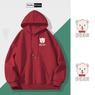 Áo Hoodie Gấu Bear Nam Nữ By PEABOO Unisex Chất Nỉ Lót Bông Mũ 2 Lớp Form Rộng