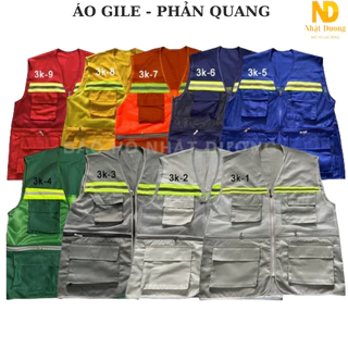 Áo bảo hộ lao động kỹ sư phản quang, áo gile bảo hộ 3 dây kéo 6 túi vải kaki chống bụi bẩn, phối lưới nhiều màu