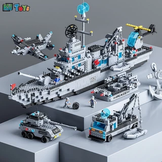 Đồ Chơi Lắp Ráp Kiểu Lego Mô Hình 6in1 Tàu Sân Bay, Tàu Chiến Hạm, Máy Bay Chiến Đấu Warship No.T-1560 Với 800+PCS