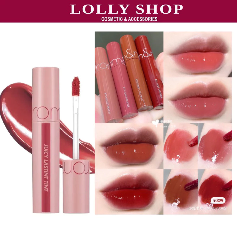 Son Romand Bóng Juicy Lasting Tint Full màu Hot lâu trôi 5g Lollyshop