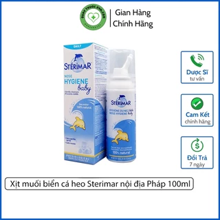 Xịt muối biển cá heo Sterimar nội địa Pháp 100ml, Xịt mũi cá heo màu vàng cho bé - Hàng chính hãng