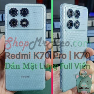 Dán Skin Mặt Sau Lưng Full Viền Redmi K70 Pro | Redmi K70 | Redmi K70E (Carbon, Hình Hộp, Nhám, Vân Da, Nhôm Xước)