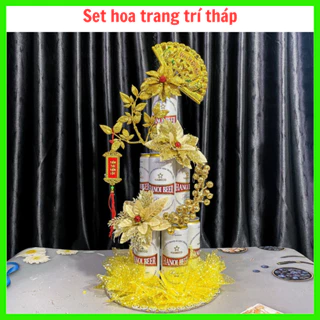 Set hoa trang trí Tết, hoa trang trí tháp bánh, set hoa tháp trang trí