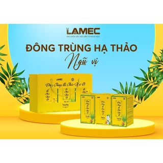 Set 3 hộp trà đông trùng hạ thảo ngũ vị LAMEC giúp ngủ ngon dáng đẹp Hỗ trợ Bồi bổ sinh lực, Tăng cường sức khỏe