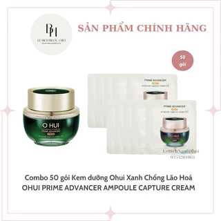 Combo 50 Gói Kem Dưỡng Ohui Xanh Prime Advancer Ampoule Capture Cream