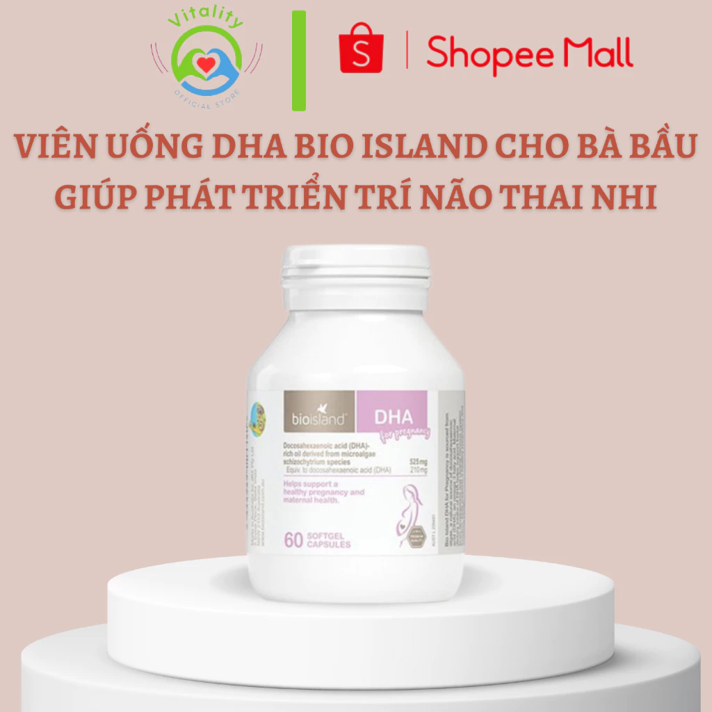 Viên uống DHA bio island cho bà bầu giúp phát triển trí não thai nhi 60 viên