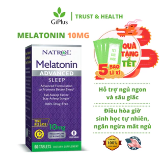 Viên Uống Hỗ Trợ Giấc Ngủ Natrol Melatonin Advanced Sleep 10mg (60 Viên/Lọ)