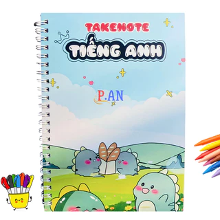 Sổ Lò xo Takenote Tiếng Anh (Phiên Bản MỚI - Khổ A5 - 68 Trang) Tổng Hợp Công Thức Ngữ Pháp Tiếng Anh Từ lớp 3 đến 12