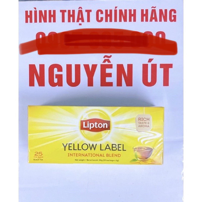 trà lipton nhãn vàng hộp 25 gói x 2g