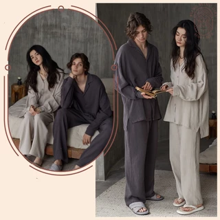 Set Đồ Ngủ Wabisabi - Pyjama Dành Cho Cặp Đôi - Bộ Đồ Ngủ Dài Phong Cách Tối Giản