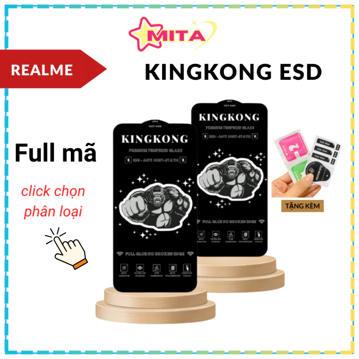 Cường lực KINGKONG Realme C2 C3 C11 C12 C15 C25s C30s C33 C35 C55 3 5 5i 6 6i 7 7i 8 9 9 Pro X XT Q Q2 Q3 Q5 PrKINGKONG