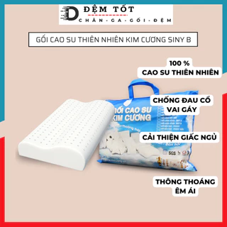 Gối cao su thiên nhiên xuất khẩu kim cương hình siny b - 39X59,chống ngủ ngáy,nâng đỡ cổ vai gáy