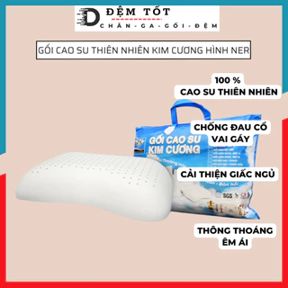 Gối cao su thiên nhiên xuất khẩu kim cương-hình ner,hỗ trợ nâng đỡ cổ vai gáy,ngủ ngon hơn