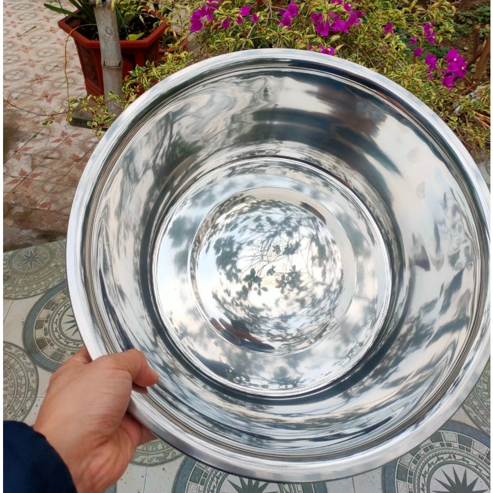 Chậu thau inox 304 đa năng dày dặn sâu lòng size 36cm loại đẹp