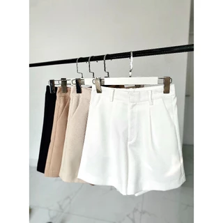 Quần short CHARMO form suôn vải cotton đanh Navi Short