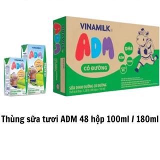 Thùng 48 hộp sữa ADM có đường 110ml/180ml