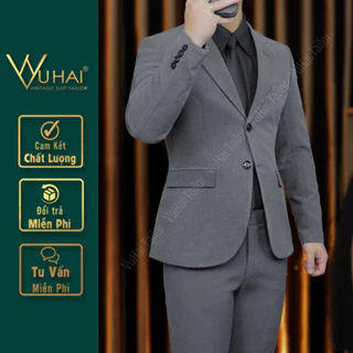 Bộ Vest Comlê màu xám 2 cúc from dáng lịch sự, lịch lãm, sang trọng