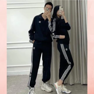 Bộ Đồ Đôi Nam Nữ Thu Đông Adidas Vải Umi Dày Ấm Co Giãn 4 Chiều M02