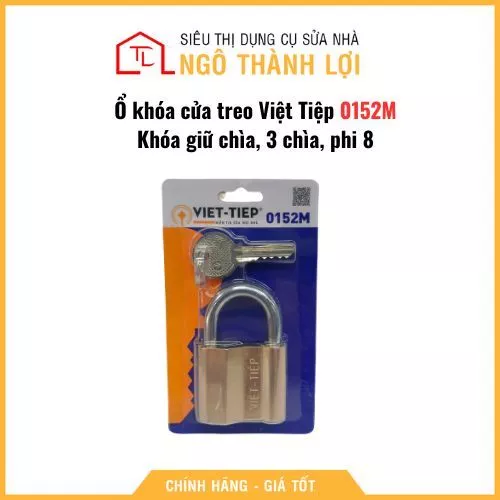 Ổ khóa cửa treo Việt Tiệp 0152M Khóa giữ chìa, 3 chìa, phi 8