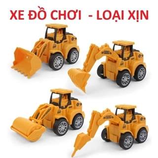 Bộ 4 xe đồ chơi (Chạy Với 1 Nút Bấm) mô hình công trình xây dựng cho bé nhựa an toàn, bền đẹp