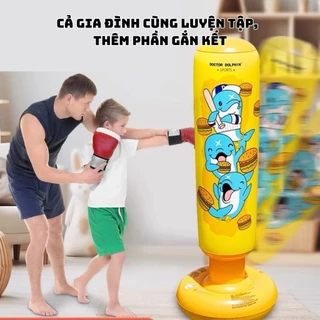 Bao cát boxing tập võ đấm bốc bằng hơi rèn phản xạ cho bé tặng kèm bơm