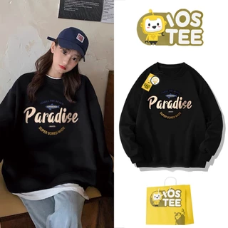 Áo nỉ Sweater da cá in hình Paradise màu đen cho các bạn teen IOSTEE