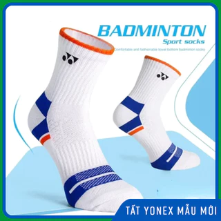 Vớ cầu lông Yonex trắng viền xanh/cam - thấm hút tốt, bảo vệ chân - TD34