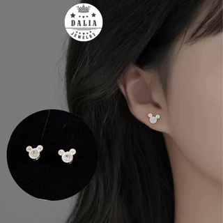 Bông tai bạc nữ hình gấu, thỏ chuẩn bạc DaLiA Jewelry khuyên tai hình gấu, thỏ, chuột, hoa tai cute nhỏ xinh cho nàng