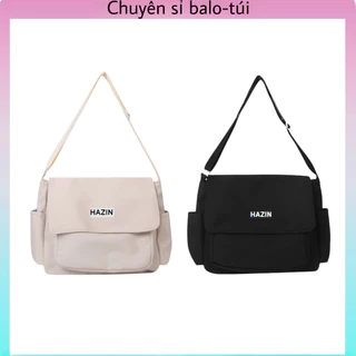 Túi đeo chéo nữ chất vải Canvas dáng Unisex 2 màu đi học đi chơi tiện dụng