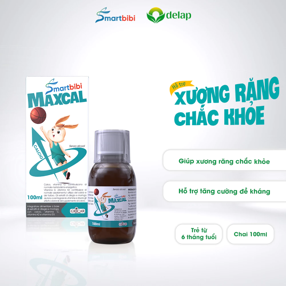 Vitamin D3 K2 Smartbibi Maxcal Canxi Hữu Cơ Hỗ Trợ Xương Răng Chắc Khoẻ Phát Triển Chiều Cao Cho Bé