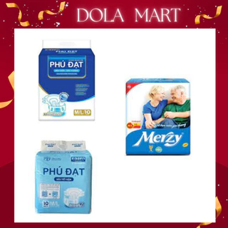 [Tặng kèm quà] Bỉm Người Già Phú Đạt Túi 10 Miếng, Bỉm Dán Tã Người Già. Dola Mart