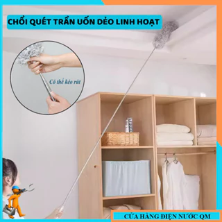 Chổi quét trần nhà có cán dài 2m8 điều chỉnh gấp gọn lau bụi, quét mạng nhện siêu tiện lợi