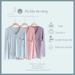 Áo bầu sau sinh cotton dài tay đa năng tiện lợi cho bé ti Meybe