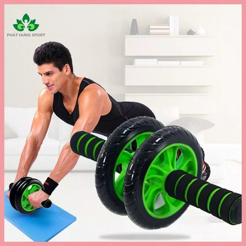 Con lăn tập gym 2 bánh cao cấp đa năng giúp săn chắc các cơ giảm mỡ thừa dễ dàng tháo lắp