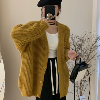 Áo khoác cardigan len trơn xiaoluu.forgirls