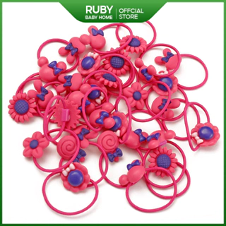 40 sợi Thun buộc tóc nhiều màu dễ thương phong cách Hàn Quốc Dây thun cột tóc hot trend Ruby Baby Home
