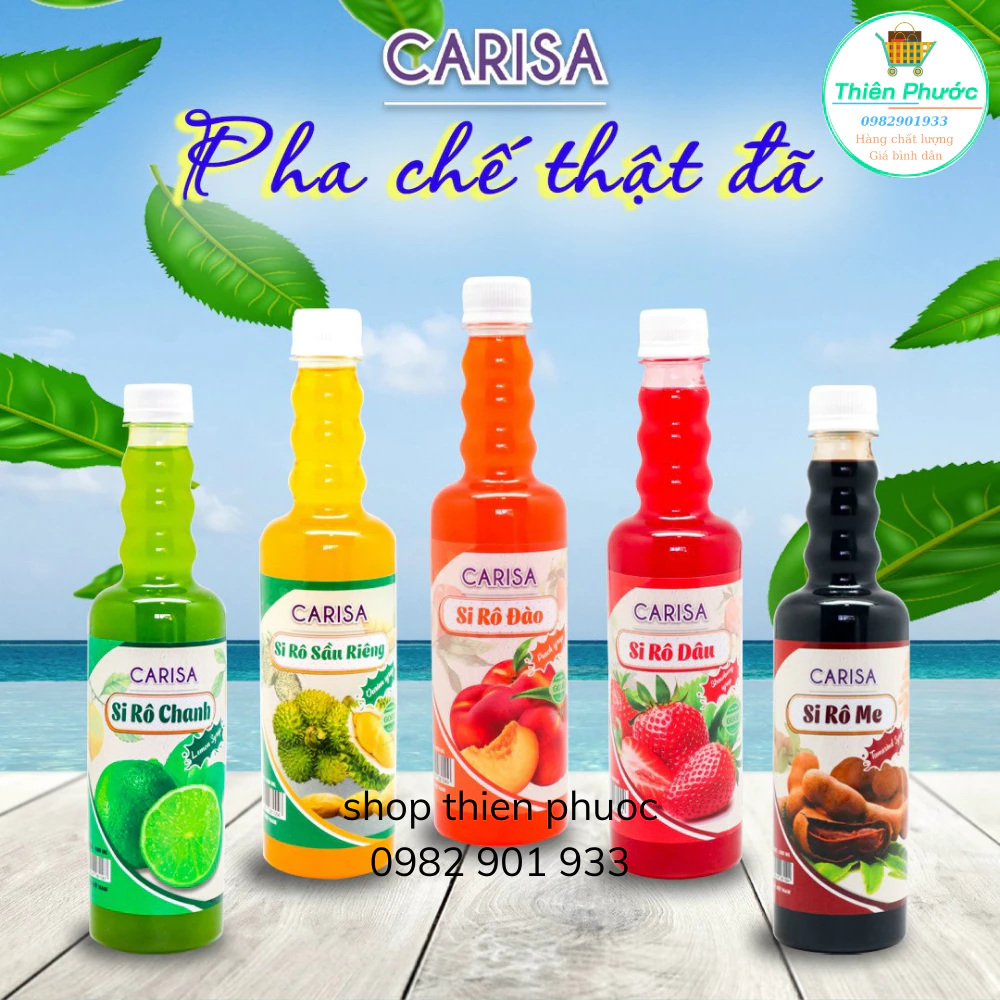 si rô Carisa 500ml đậm đặc, giá rẻ bất ngờ, nhiều mùi vị, dễ pha chế