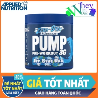 Tăng sức mạnh Pump 3G Applied Nutrition không caffeine vị Icy Blue Raz