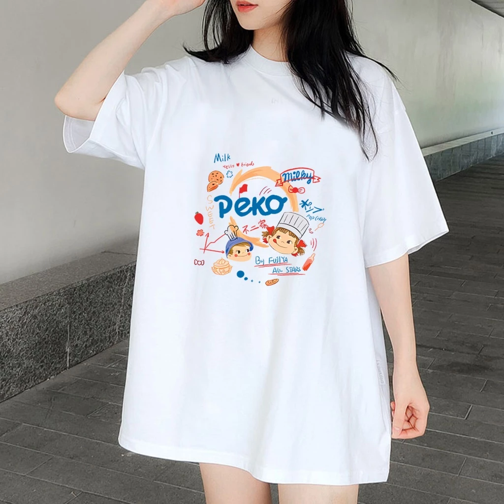 Áo thun nữ, áo phông nữ nam tay lỡ unisex Peko, áo form rộng full cotton oversize streetwear
