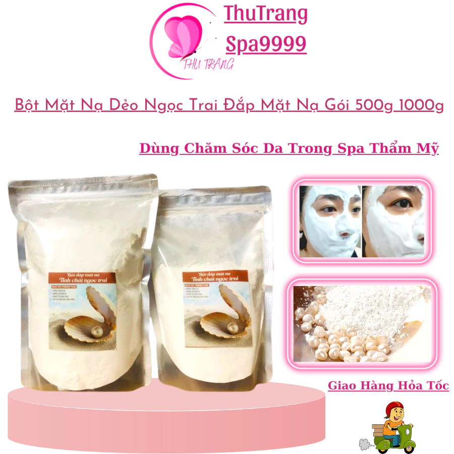 Bột Mặt Nạ Dẻo Ngọc Trai Nguyên Chất | Mặt Nạ Trắng Da Gói 500g 1000g