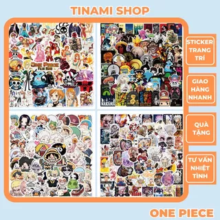 50 Sticker One Piece hình dán chống nước bền màu dùng dán điện thoại laptop nón bảo hiểm xe máy vali