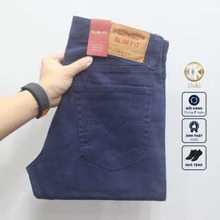 Quần KAKI Jean Nam Slimfit Xanh Than Dáng đứng Ôm nhẹ, Chất vải co giãn thoáng mái - Doki